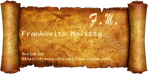 Frankovits Melitta névjegykártya